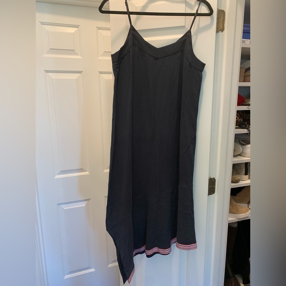 Equipment - navy asymmetrical cut sun dress